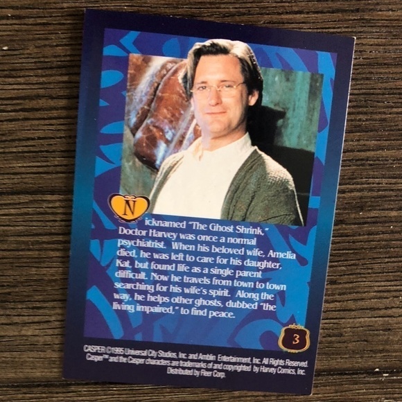 Fleer 1995 Casper trading card: Dr. James Harvey #3 - Picture 2 of 2